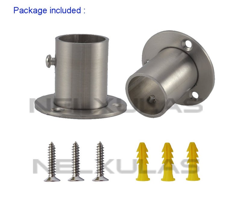 NELXULAS Stainless Steel Closet Rod Flange Holder for Pipe (AX1) - Image 2